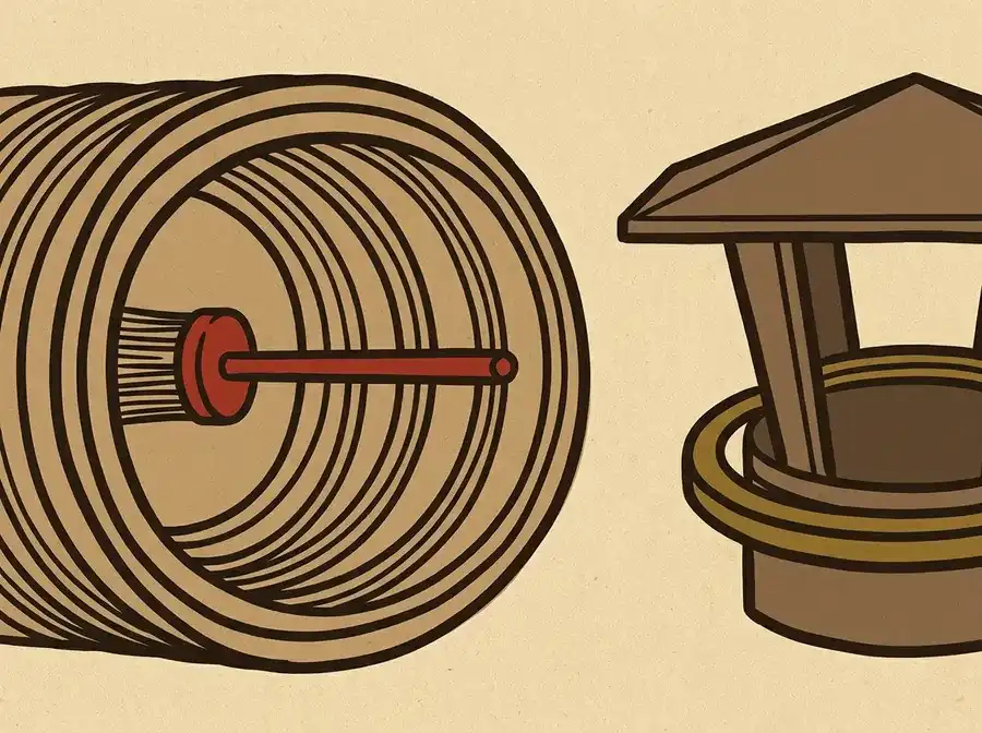 Illustration of a chimney flue liner cross-section beside a chimney cap.